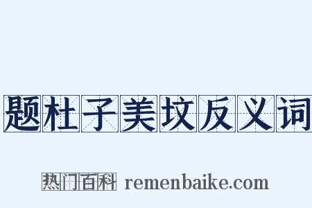 题杜子美坟反义词是什么意思的图片